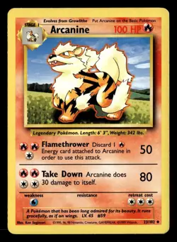 Arcanine 23/102 Uncommon Base Set Unlimited Pokemon Card - 1 - Image 2