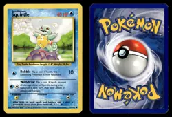 Squirtle 63/102 Common Base Set Unlimited Pokemon Card - 3 - Image 1