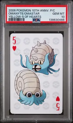 POKEMON CENTER 10TH ANNIVERSARY PLAYING CARDS YELLOW DECK OMANYTE/OMASTAR PSA 10 - Image 1