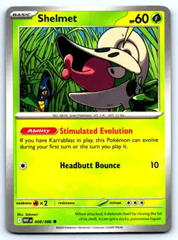 Shelmet White Flare #8 Common Saboteri NM Pokemon Card - Image 1