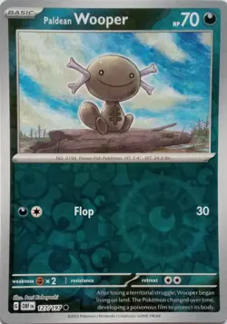 127/197 PALDEAN WOOPER REVERSE HOLO OBSIDIAN FLAMES POKEMON CARD - Image 1