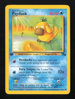 Psyduck 53/62 Common Fossil Pokemon 1st Edition HP - Image 1