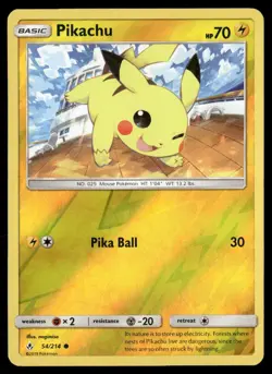 Pikachu 54/214 Common Unbroken Bonds Pokemon Reverse Holo NM/M - Image 1