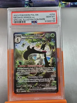 2023 POKEMON PALDEA EVOLVED SPECIAL ILLUSTRATION RARE #256 MEOWSCARADA EX PSA 10 - Image 1