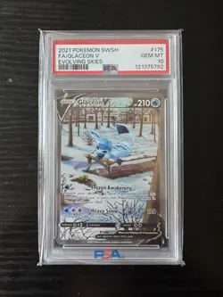 Pokemon Evolving Skies Glaceon V 175/203 PSA 10 Alternate Full Art Holo - Image 3