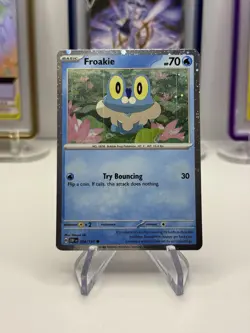 Swirls 🌀 Froakie 056/197 Cosmo Holo Heavily Bleed Error Rare Pokemon TCG ✨ - Image 1