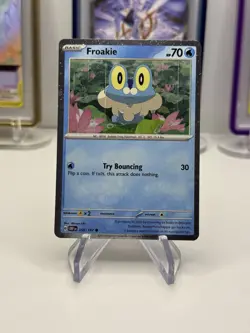 Swirls 🌀 Froakie 056/197 Cosmo Holo Heavily Bleed Error Rare Pokemon TCG ✨ - Image 2