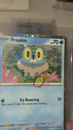 Swirls 🌀 Froakie 056/197 Cosmo Holo Heavily Bleed Error Rare Pokemon TCG ✨ - Image 4