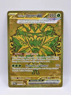 Pokemon TCG Teal Mask Ogerpon ex 177/131 Prismatic Evolutions Gold Hyper Rare - Image 1