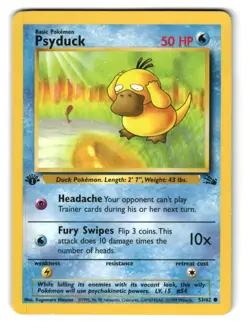 Psyduck 53/62 1st Edition Common Fossil Pokemon HP - Image 1