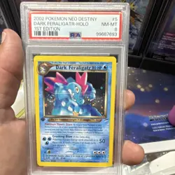Pokemon Dark Feraligatr Holo Rare PSA 8 Neo Destiny 1st Edition 5/105 80 HP EN - Image 1