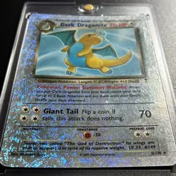 2002 Pokemon Legendary Collection Dark Dragonite 5/110 Reverse Holo Foil WOTC - Image 4