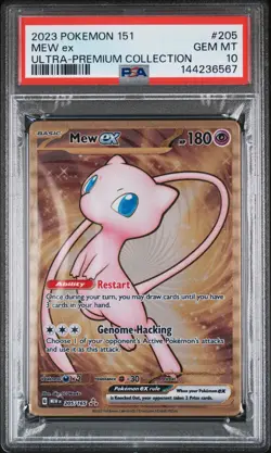PSA 10 MEW EX 205/165 GOLD METAL 151 ULTRA PREMIUM COLLECTION POKEMON CARD - Image 1