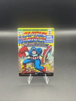 x1 Captain America, Super-Soldier (0387) - Foil - Borderless M MTG Marvel Super - Image 1