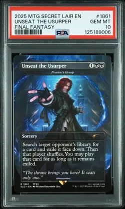 2025 MTG SECRET LAIR DROP FINAL FANTASY: GAME OVER UNSEAT THE USURPER PSA 10 - Image 1