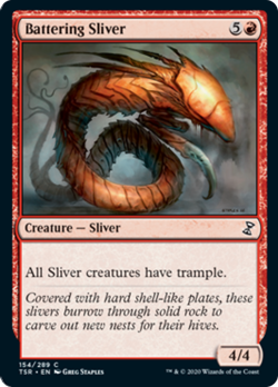 Battering Sliver FOIL Time Spiral Remastered NM Red Common MAGIC CARD ABUGames - Image 1