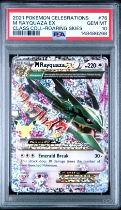 M Rayquaza EX 76/108 Celebrations Classic Coll-Roaring Skies PSA 10 - Image 1