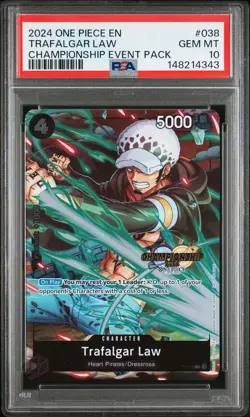 2024 ONE PIECE CHAMPIONSHIP 2024 EVENT PACK #038 TRAFALGAR LAW PSA 10 - Image 1