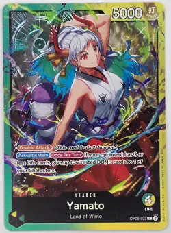 Yamato OP06-022 Leader Starter Deck 28: GREEN/YELLOW Yamato One Piece Foil NM - Image 1