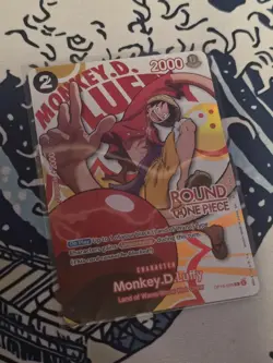 Monkey D. Luffy One Piece Card Game Round 1 promo English NM Near Mint - Image 1