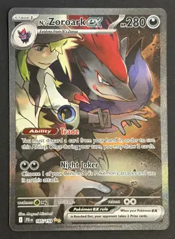 N's Zoroark ex 185/159 Journey Together Pokemon Holo NM - Image 1