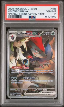 2025 Pokemon Journey Together N's Zoroark ex SIR holo 185/159 PSA 10 - Image 1