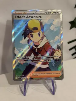 Pokemon TCG Ethan's Adventure Full Art Trainer Card 221/182 Destined Rivals - Image 1