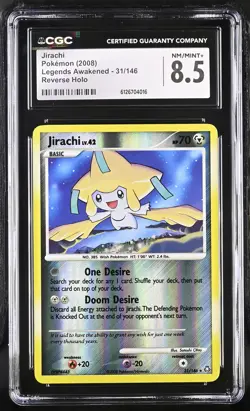 CGC 8.5 Jirachi 2008 Legends Awakened 31/146 Reverse Holo Pokemon Card - Image 1