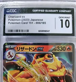Pokemon Charizard ex Japanese CGC 10 GEM MINT 006/165 SV2a 151 Holo Card - Image 3