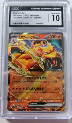 Pokemon Charizard ex Japanese CGC 10 GEM MINT 006/165 SV2a 151 Holo Card - Image 4