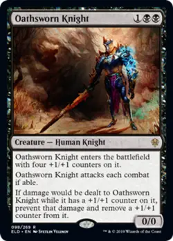 x1 Oathsworn Knight - Foil R MTG Throne of Eldraine M/NM, English - Image 1