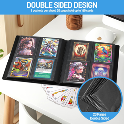 Card Binder Upgraded 4 Pockets Trading Card Collection Binder Cards 160 Pockets - Image 3