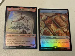 mtg foil token Smaug // Food, 0007/0009, Lord of the Rings, unplayed - Image 1