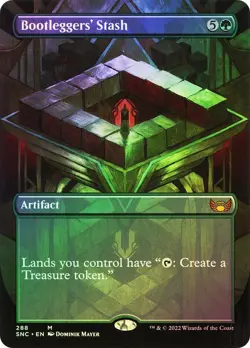 Bootleggers' Stash Foil Borderless Streets of New Capenna NM MTG - Image 1