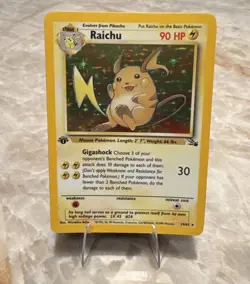 RAICHU Pokemon 1999 vintage 14/62 - HOLO Rare - 1st Edition Fossil Set *MINT* - Image 2