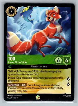 Disney Lorcana TCG Winterspell Tod - Knows All the Tricks 92/204 - Image 1