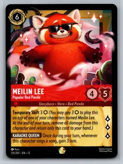 Attack of the Vine! Disney Lorcana Meilin Lee - Popular Red Panda 125/207 NM - Image 1