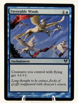 Favorable Winds #51 Avacyn Restored Magic Card in a Protective Sleeve - Image 1