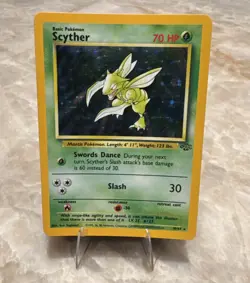 SCYTHER Pokemon Card 1999 10/64 Jungle HOLO LP Vintage WOTC Rare - Image 2