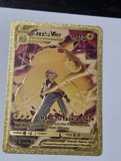 Pokemon Pikachu Vmax Gold Foil Fan Art Textured Collector Card TG17/TG30 HP310 - Image 1