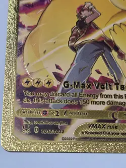 Pokemon Pikachu Vmax Gold Foil Fan Art Textured Collector Card TG17/TG30 HP310 - Image 2
