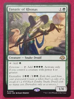 Magic The Gathering MODERN HORIZONS 3 MH3 FANATIC OF RHONAS green card MTG - Image 1