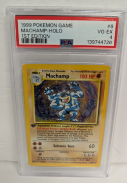 1999 Pokemon Game #8 Machamp-Holo 1ST Edition PSA 4 - Image 1
