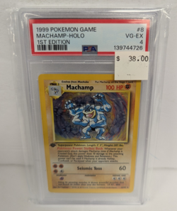 1999 Pokemon Game #8 Machamp-Holo 1ST Edition PSA 4 - Image 3