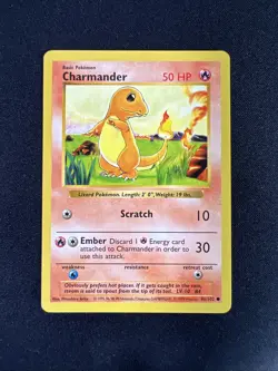Pokemon TCG Base Set Shadowless Charmander Near Mint #46 - Image 1