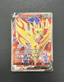 Zamazenta V 196/202 - Pokemon TCG Sword & Shield Full Art Holo Rare LP - Image 1