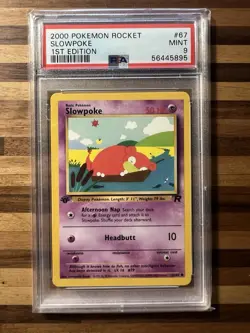 Pokemon 2000 Slowpoke 1st Edition Team Rocket 67/82 Common PSA 9 Mint - Image 1