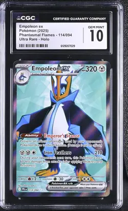 Pokemon Empoleon ex 114/094 Me02: Phantasmal Flames Holo CGC Gem Mint 10 - Image 1