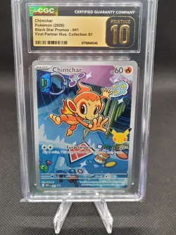 Chimchar 041 Black Star Promo First Partner Collection CGC Pristine 10 Pokemon - Image 1