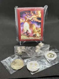 Pokemon TCG Charizard UPC Gold Metal Coin+Sleeves+Condition Markers - Image 1